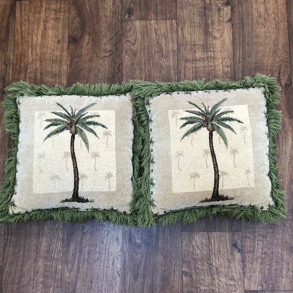 T J Maxx Accents 2 Palm Tree Throw Pillows Poshmark